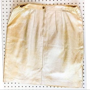 Vintage 70s disco skirt, gold metallic leather